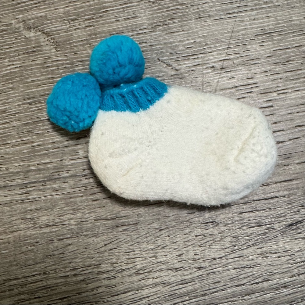Vintage baby infant Sports Sox Pom Pom Socks
